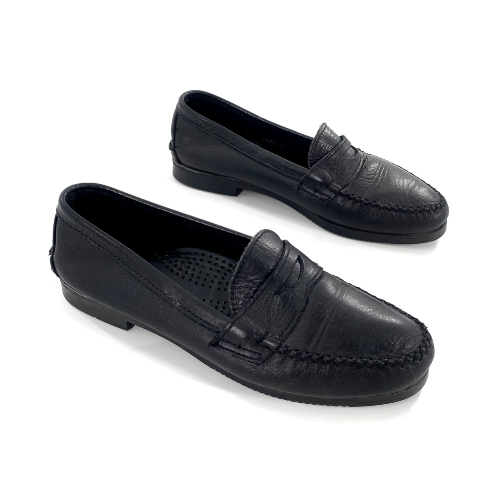 Dexter Womens Slip On Penny Loafers Shoes Casual Black Leather Comfort Sz 9M